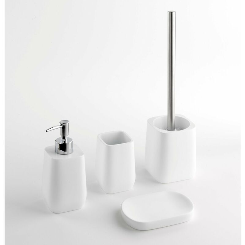 Set 4 Accessori Bagno In Plastica E Bambù - Portaspazzolini, Dispenser Sapone, Bicchiere - Foto 10