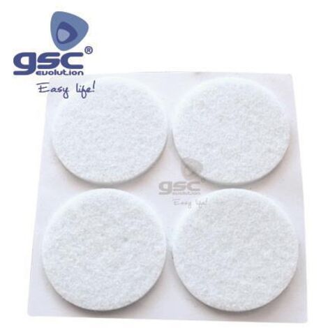 Set 4 adesivi rotondi in feltro Ø38mm bianco GSC 003802755