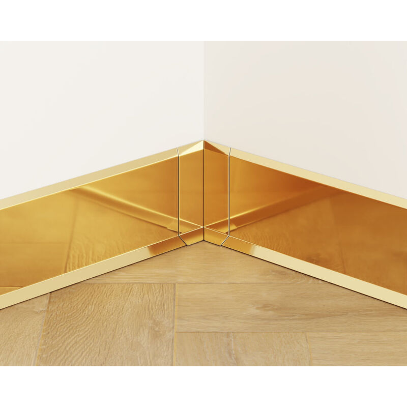 Image of Set 4 angoli interni fli componibili per battiscopa 6cm x 3cm x 3cm - oro lucidato