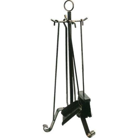 Set 4 attrezzi con treppiedi per camino - cm.65h.