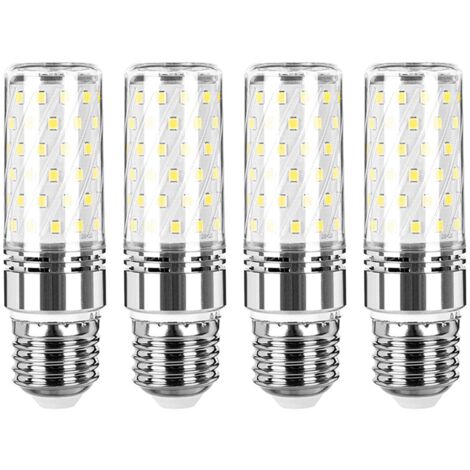 Set 4 Becuri LED, E27, 16 W (150 W), 1300 lm, Maislicht, 6000 K/4000 K/3000 K, SMD 2835, transparent/gebogen