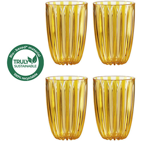 Set 4 bicchieri Guzzini Dolcevita ambra