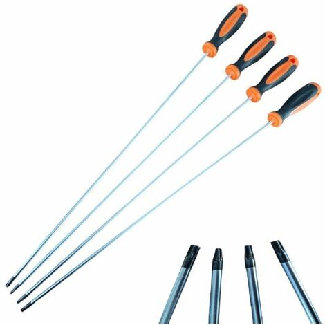 Set 4 cacciaviti TORX extra lunghi con punta magnetica 600mm T20 T25 T30 T40