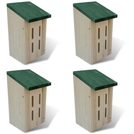 Set 4 cajas nido-refugio para mariposas, 14 x 15 x 22 cm