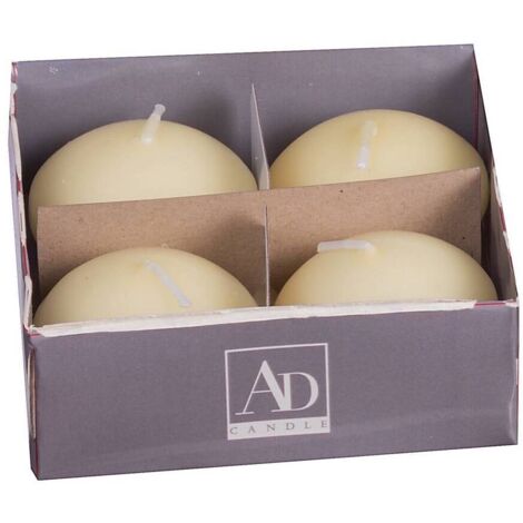 SET 4 CANDELE GALLEGGIANTI AVORIO D.4XH3.5CM