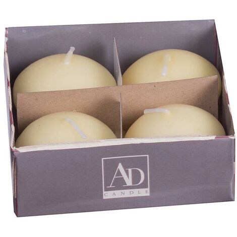 Set 4 Candele Galleggianti Vasca Piscina Avorio 4 x h. 3,5 cm