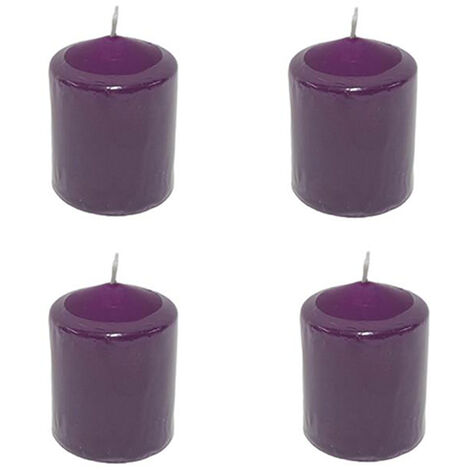 Set 4 candele viole lilla H 10 POURPLE candela dell'avvento  addobbi di natale  decorazioni