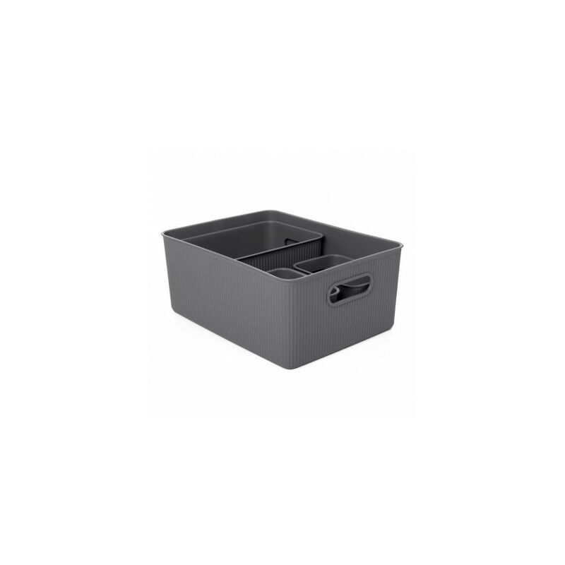 

Set 4 Cestas baobab gris antracita Tatay