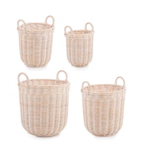 Set 4 Ceste 2 manici Narra tonda da esterno -Sbiancato