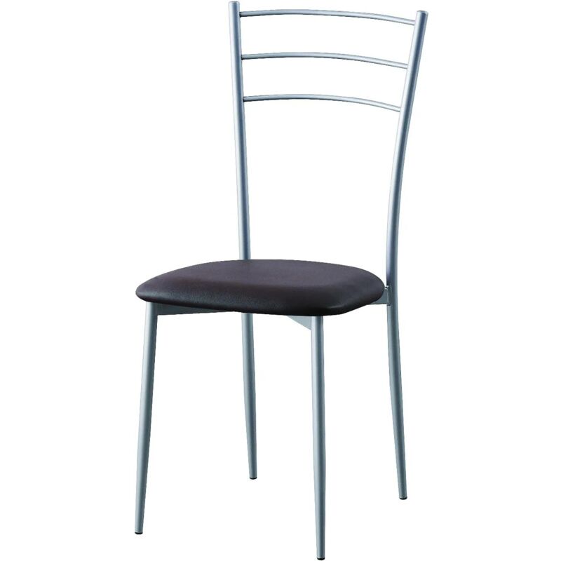 Chaise marron foncé 41x48x92 cm métal-PVC