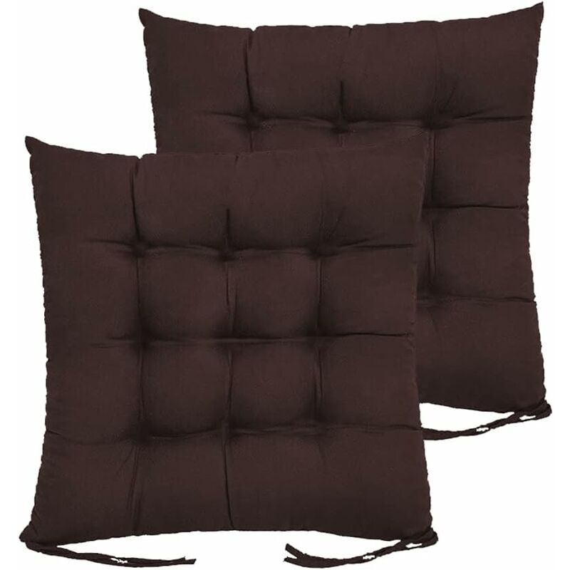 

Set 4 Cojines de Silla de Jardín, Cojines de Asiento 40x40cm, Cojines de Silla de Comedor Patio Terraza Jardín al aire libre(4 uds / 40x40 cm, Marrón)