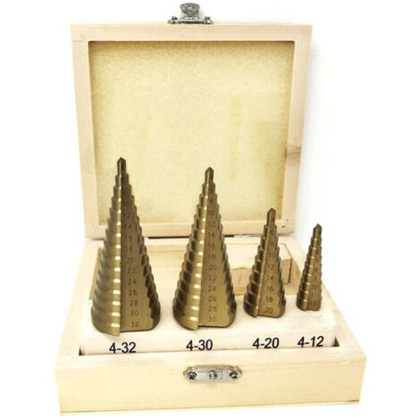 Set 4 Couteurs Coniques De 4 à 32 Mm Cutter Cutter Cutter Conger Pour Perceuse à Feuilles