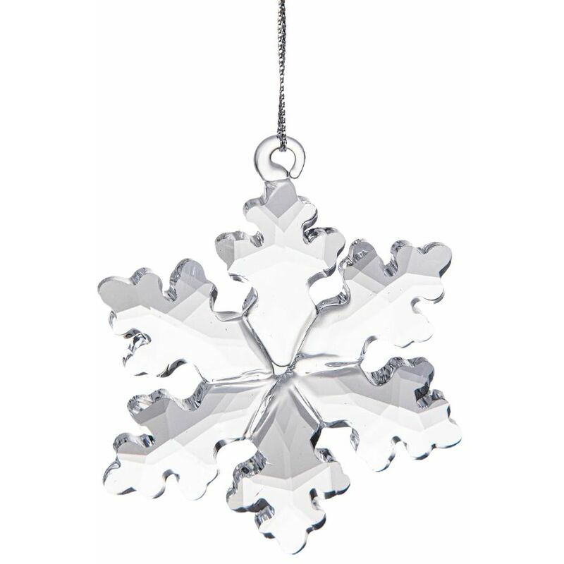 Giordanoshop - Set 4 Cristalli Fiocchi di Neve Decorativi 6,5 cm in Vetro