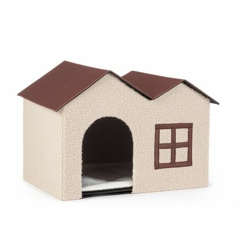 Set 4 Cucce Casetta Pvc Beige da Interno H40 cm - ELEGANT