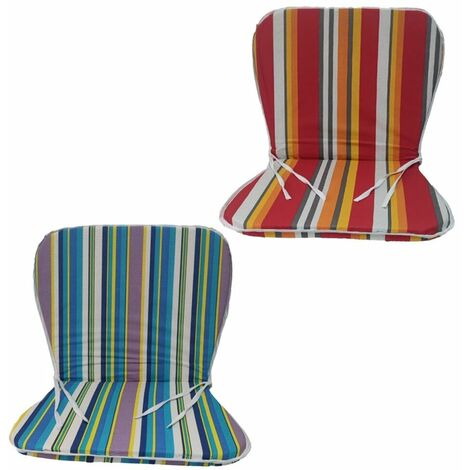 Set 4 cuscini copri sedia sdraio da giardino mare per relax piscina spiaggia prendi sole imbottito e colorato - colorigenerali: Set 4 cuscini a righe celesti