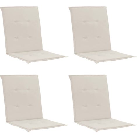 set 4 cuscini per sedia da giardino 100% poliestere impermeabile crema 100 x 50 x 3 cm DEC021681
