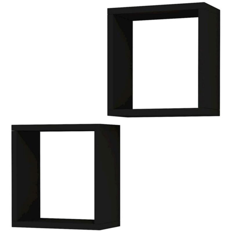 

Homemania Estantería de pared Alfa negro 30x16x30 cm - Negro