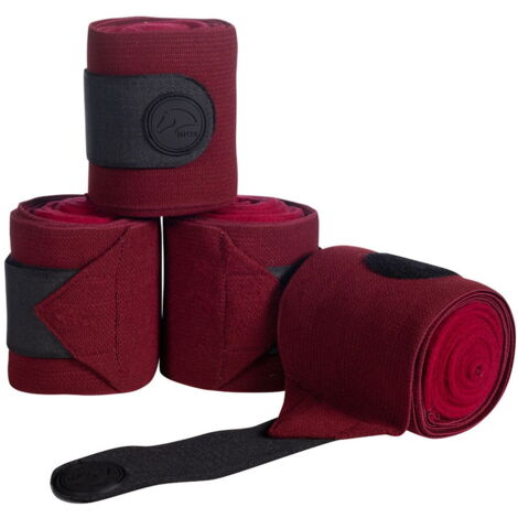 Set 4 Fasce da riposo per cavalli modello Combo in pile elasticizzato: 300 cm, nero