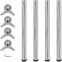 Set 4 gambe cromate per tavolo regolabili in altezza 710 mm