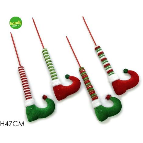 Set 4 gambe elfo con stecco general trade h.47 cm (1pz)