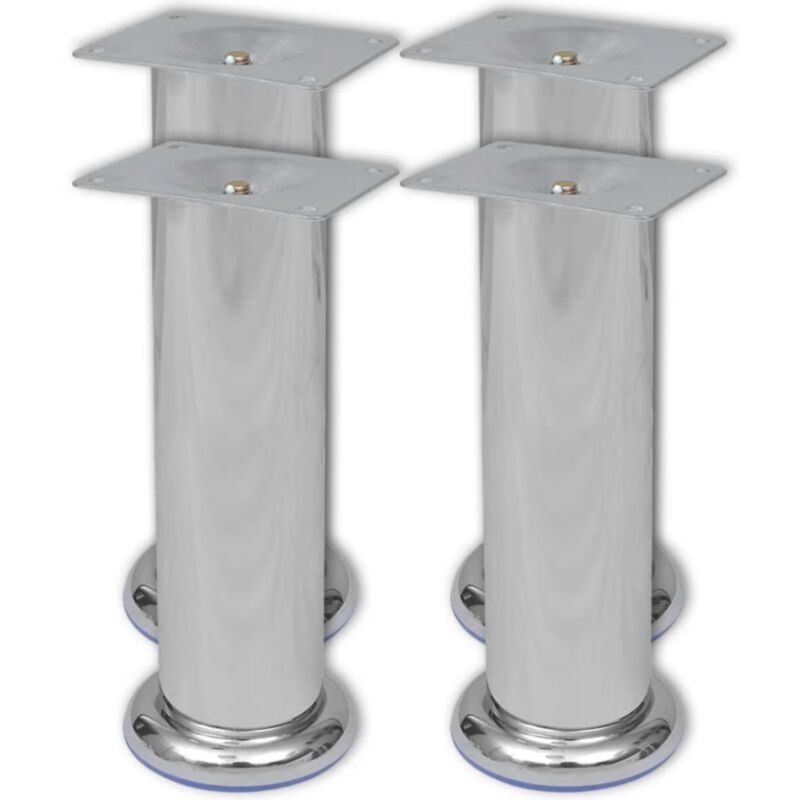 Set 4 gambe rotonde per sofa cromate 180 mm