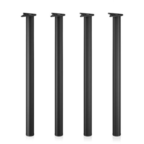 WILTEC Set 4 gambe tavolo regolabili in acciaio inox nero Ø 60mm 870mm