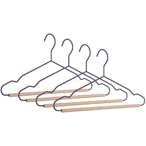 Set 4 gruccia "C Barra Pastel" in legno e acciaio -Blu avio
