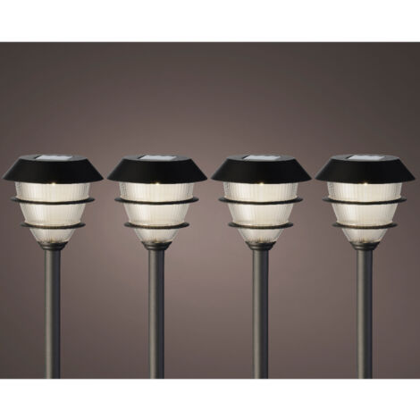 SET 4 LAMPADE SOLARI H31CM NERI A LUCE CALDA