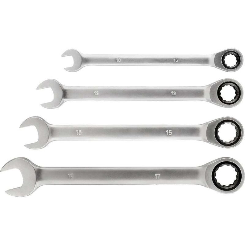 KWB - 460490 Clés polygonale double à cliquet 4 pièces Ouverture de clé (métrique) 10 - 17 mm