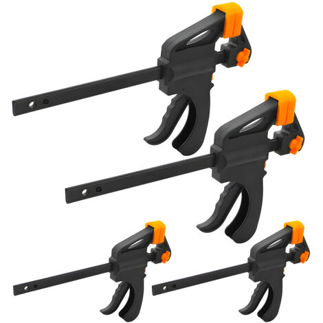 Set 4 Morsetti A Cricchetto Con Cuscini Antiscivolo 10-15cm
