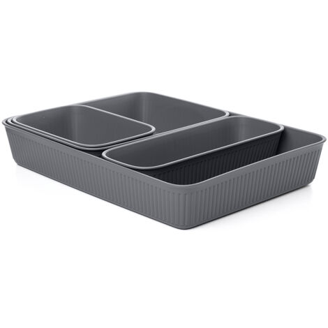 SET 4 ORGANIZADORES BAOBAB SLIM GRIS 7012500