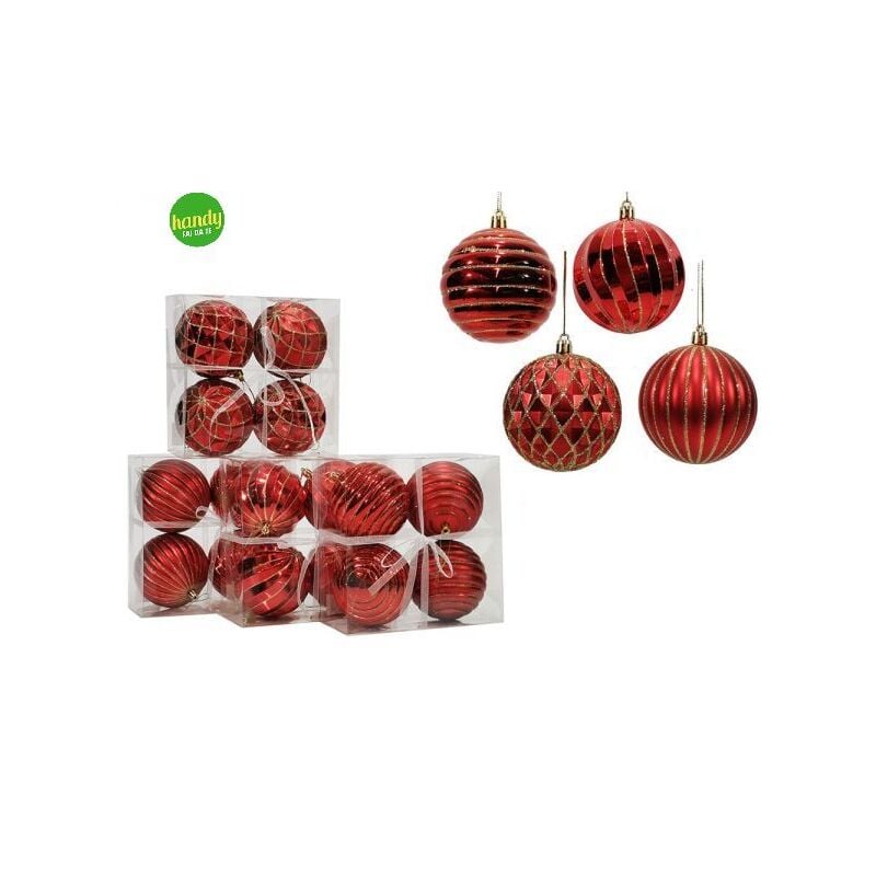 Set 4 palle natalizie General Trade 10cm rosse