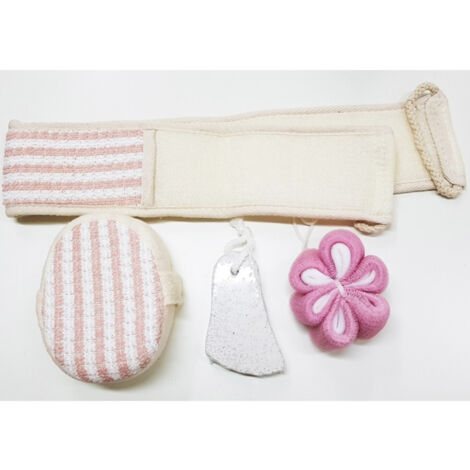 Set 4 Pcs Bain Massage Effet Douche Pierre Ponce éponge Exfoliante