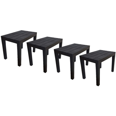 SET 4 PEZZI PANCHINA/TAVOLO DOPPIAFUNZIONE TIMOR IN POLIPROPILENE DA ESTERNO ANTRACITE 60 X 38 X 45 CM