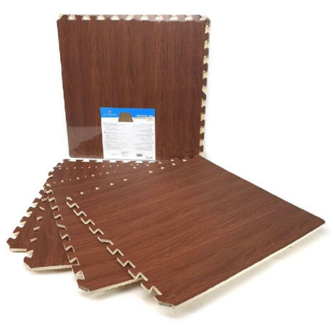 Set 4 Pz Piastrella Eva Effetto Parquet Puzzle 60x60cm Tappetino 194694