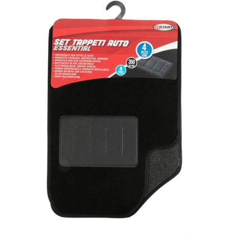 Set 4 pz. tappeti auto neri universali in moquette