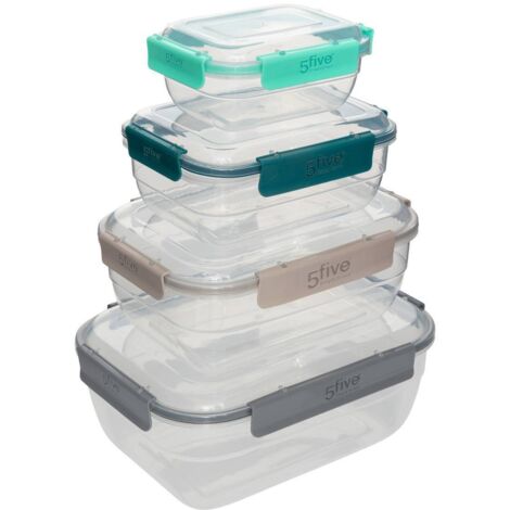 Set 4 scatole rettangolari in plastica Klic