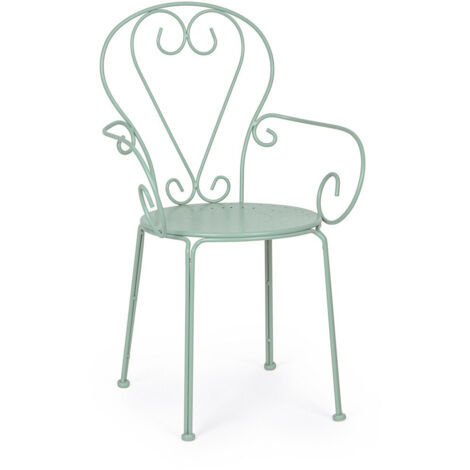 Set 4 Sedia in Acciaio E-coating e finitura opaca Verde Chiaro