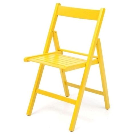 Set 4 sedia pieghevole in legno Penelope colore giallo