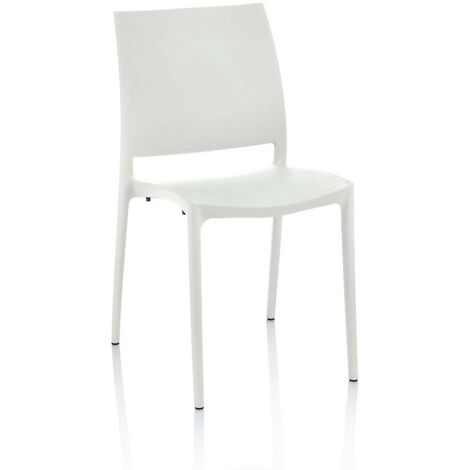 Set 4 Sedia polipropilene Curtis colore bianco