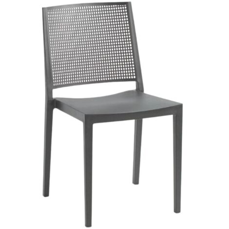 Set 4 Sedia polipropilene Grid colore grigio