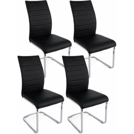 Set 4 Sedie 41x60x98 cm Myra in Ecopelle Nero