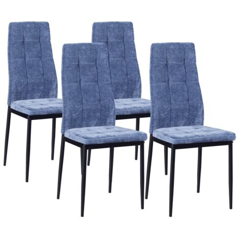 Set 4 Sedie 42x52x98 cm in Tessuto Milano Blu