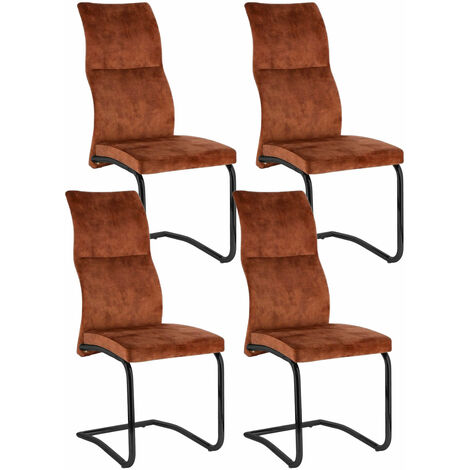 Set 4 Sedie 43,5x62x102h cm Thelma Velluto Ruggine