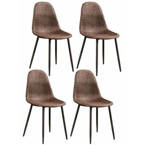 Set 4 Sedie 43x38xH86,5 cm in Similrattan Martina Marrone