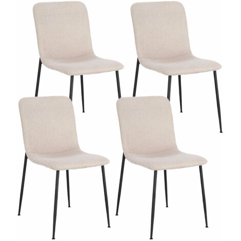 Set 4 Sedie 44x56x81 cm Rinas in Tessuto Beige