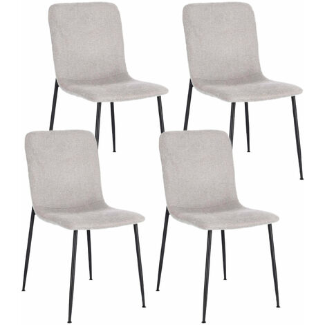 Set 4 Sedie 44x56x81 cm Rinas in Tessuto Grigio Chiaro