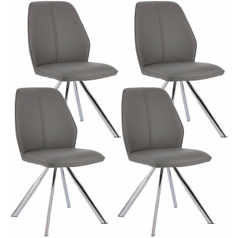 Set 4 Sedie 44x62x88h cm Maxwell Pu Grigio