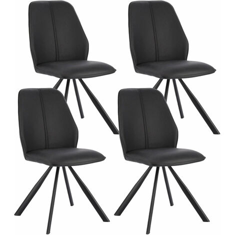 Set 4 Sedie 44x62x88h cm Maxwell Pu Nero