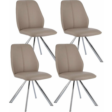 Set 4 Sedie 44x62x88h cm Maxwell Pu Tortora